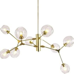 Diamond Electricals Modern Molecular Chandelier with 9 glass bubble balls.
