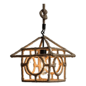 Diamond Electricals Vintage Hemp Rope Pendant Light with a sleek design.
